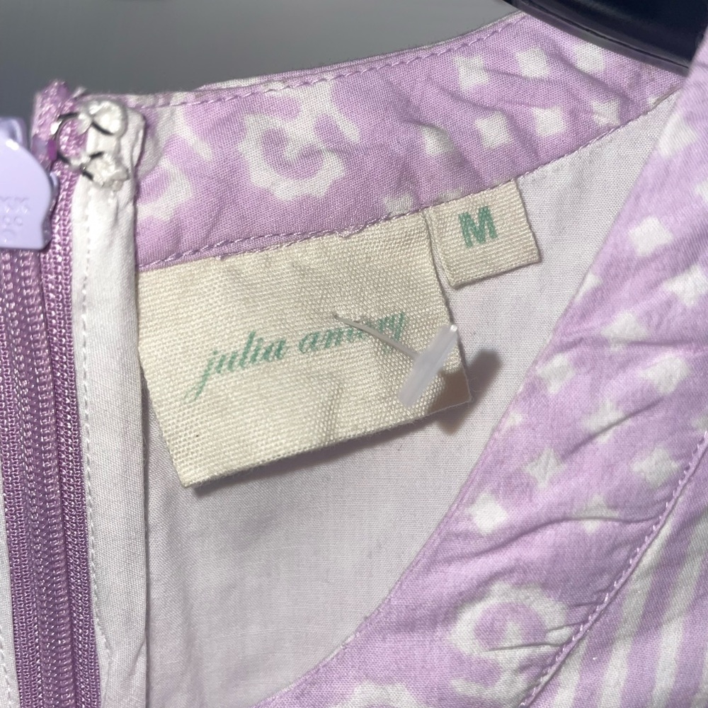 Julia Amory Baby Jane Poplin Mini Dress In Lilac Patchwork Sz Medium NWOT - Picture 5 of 7